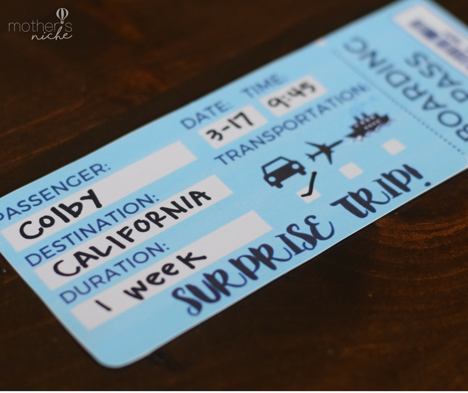 a blue ticket with black writing on it